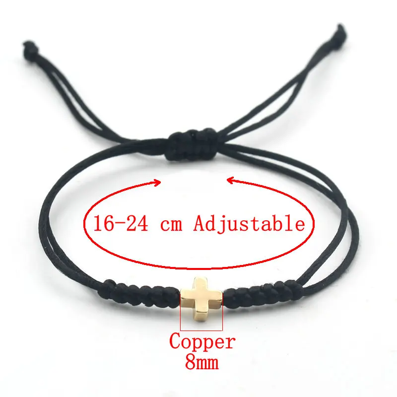 Men Bracelet Lucky Christian Cross Braided Adjustable Rope Chain Bracelets & Bangles for Men Women Couple Friendship Jewelry
