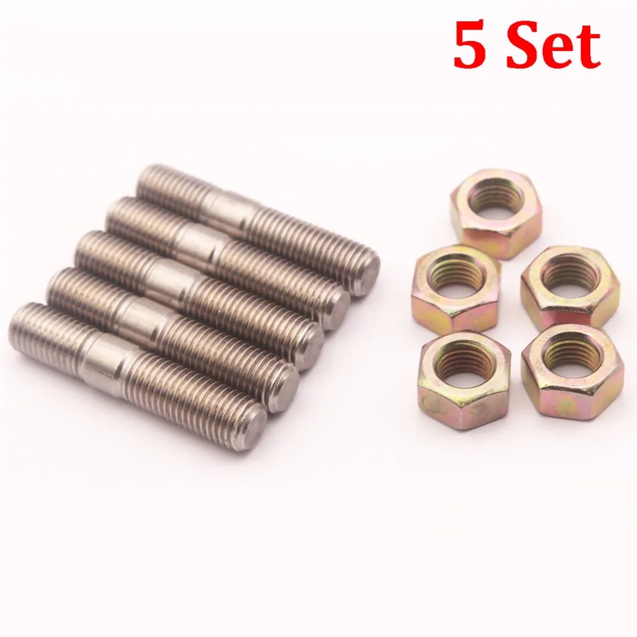 

5 Sets M10x1.25 Stainless Steel Stud Kit For Mitsubishi DSM 1G EVO1~10 Turbos Turbo