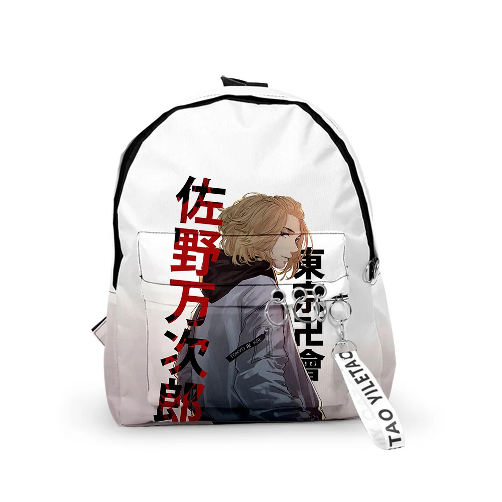 Mochila escolar de Anime Kawaii para niño y niña, bolsa de viaje de hombro japonesa con estampado 3D de Tokyo vengadores, informal, Unisex