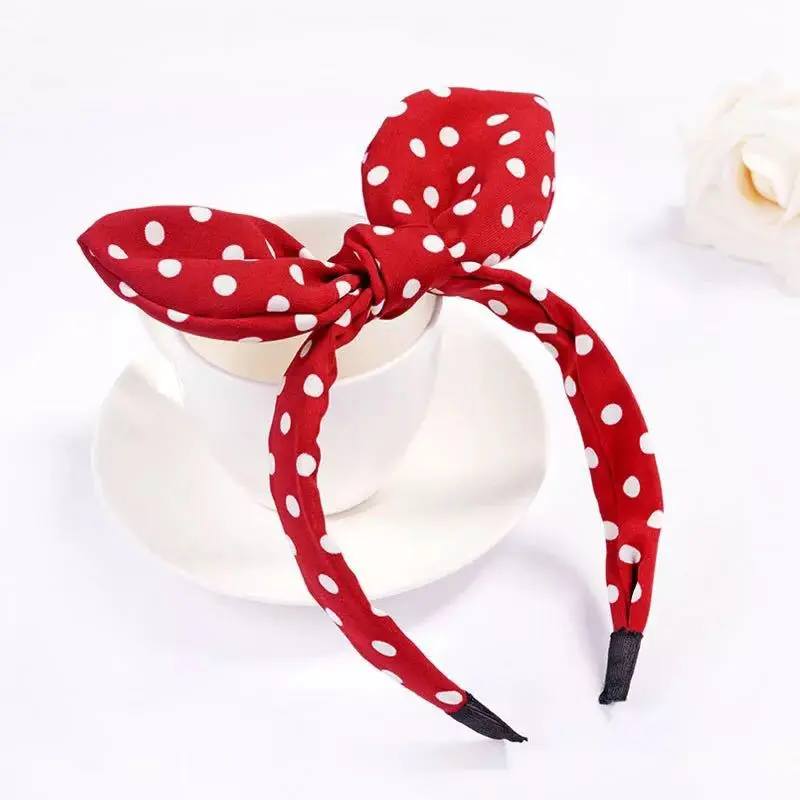 Bow headband Korean version of the rabbit ears headband, all-match hairpin, sweet and cute ears headband, factory Dropshipping