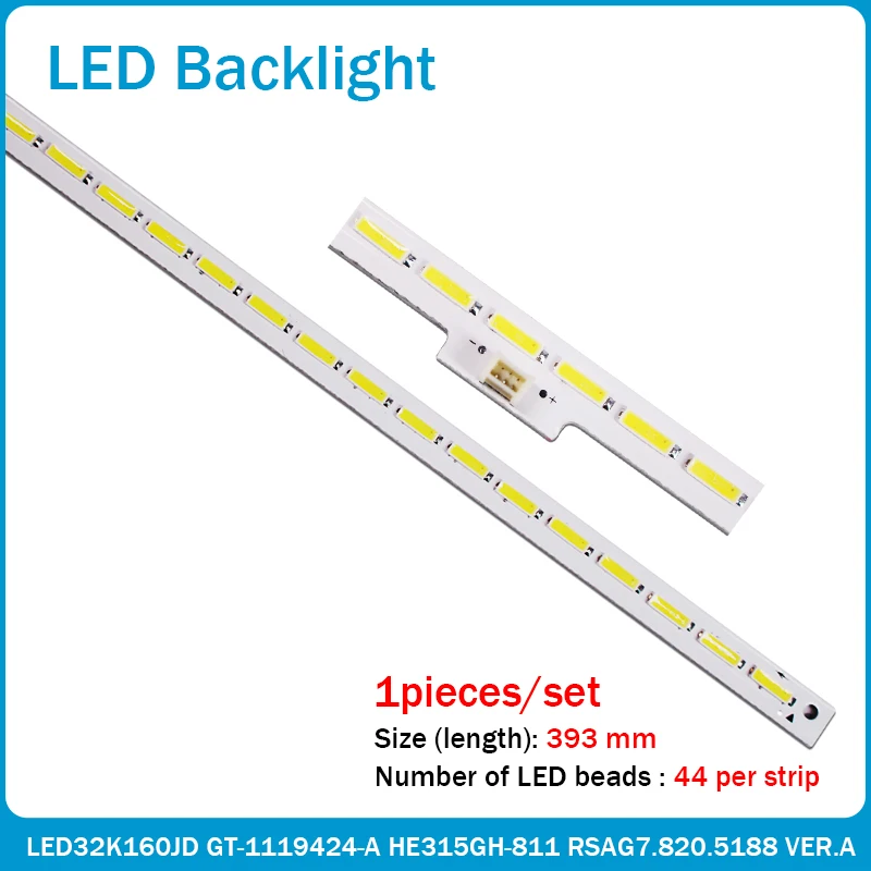 2 PCS LED backlight bar HE315GH-B11 RSAG7.820.5102 for LED32K160JD GT-1119424-A 44 LEDs 393MM