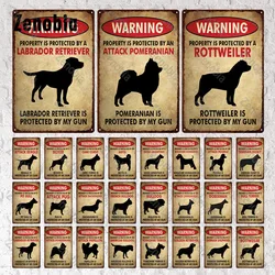 Dog Warning Metal Sign Animals Metal Poster la proprietà è protetta da un Rottweiler Retro Tin Signs Zoo House Man Cave Wall Decor