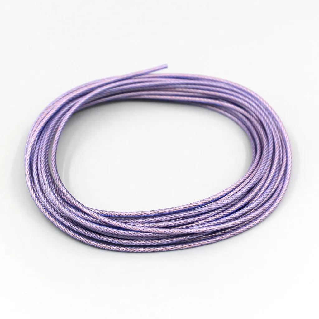 

100m Type2 Purple Hi-Res Extreme Soft 4*5*7/0.05mm 7N Litz OCC Wire OD:1.8mm For DIY Custom Earphone Cable 140core LN007734