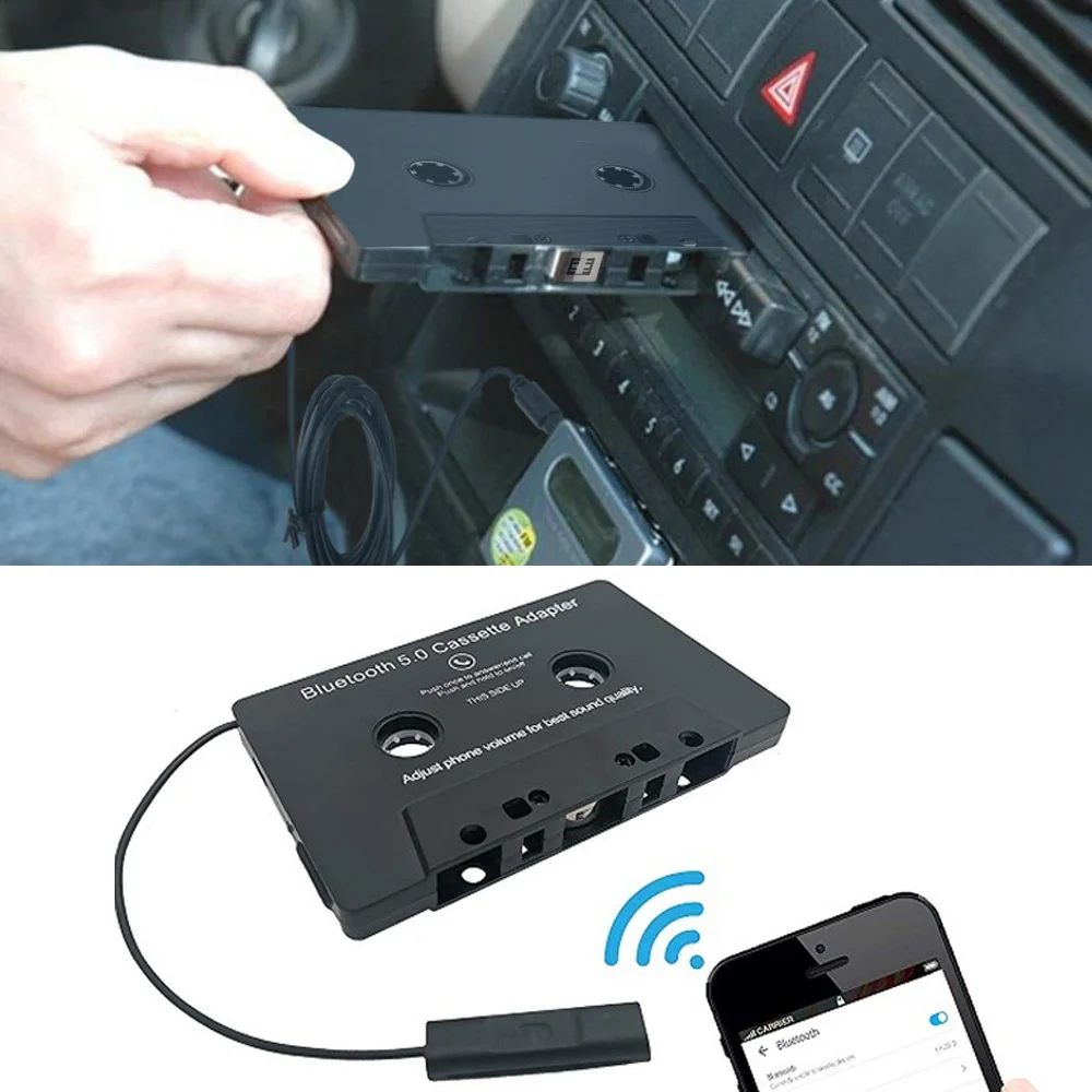 

Car Bluetooth 5.0 Tape Cassette Audio Aux Adapter with Microphone 6H Music Time 168H Standby Smartphone Cassette Adapter