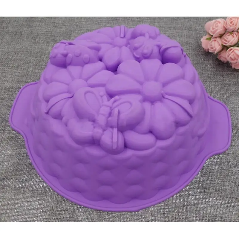 Hot Selling Cake Mold Silicone Flower DIY Reusable Non Stick Cake Pan Baking Mold For Home Kitchen Baking Tool Moulds