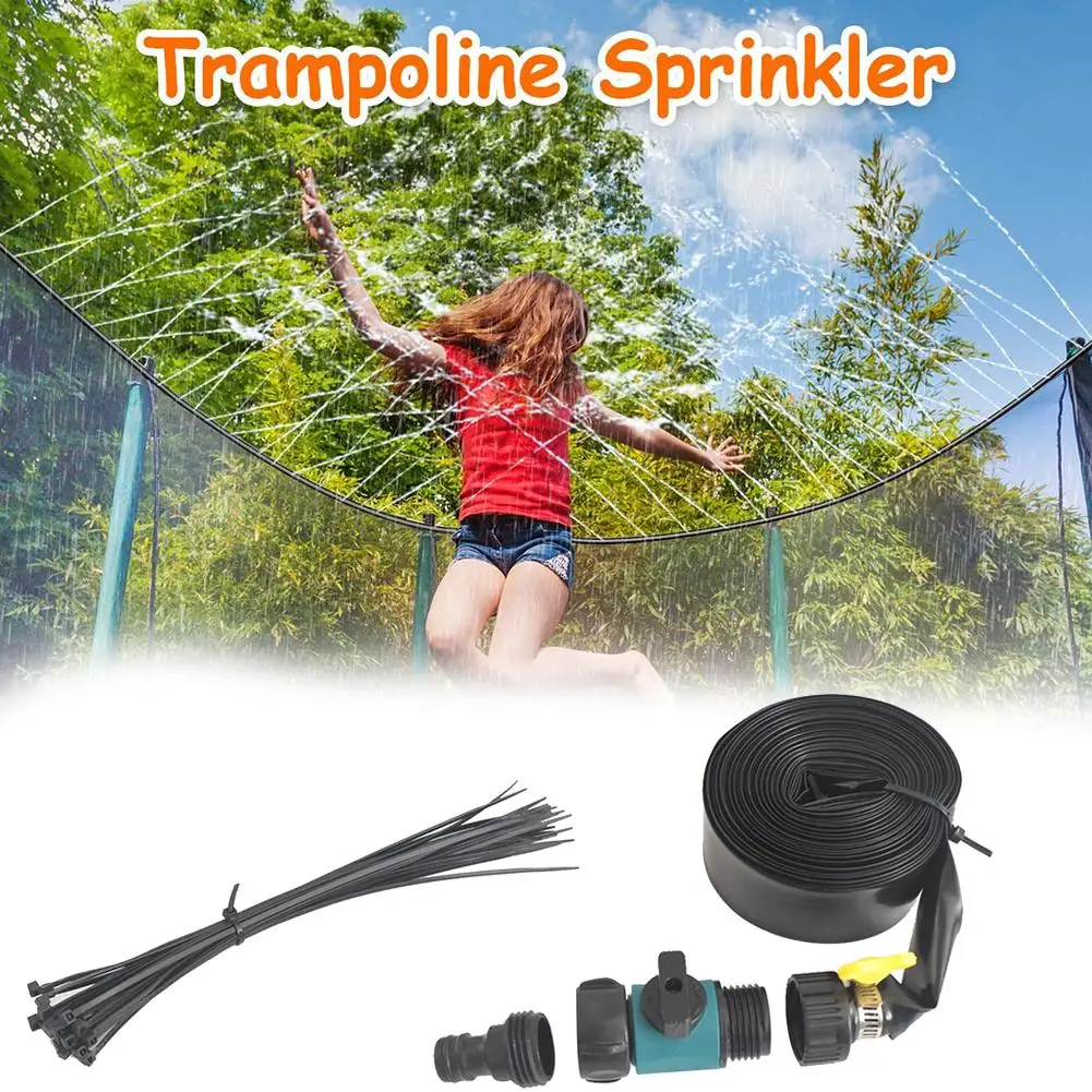 Summer Water Sprinkler Trampoline Sprinkler Outdoor Quick Install Backyards Garden Summer Water Game Toy Water Park Accessories