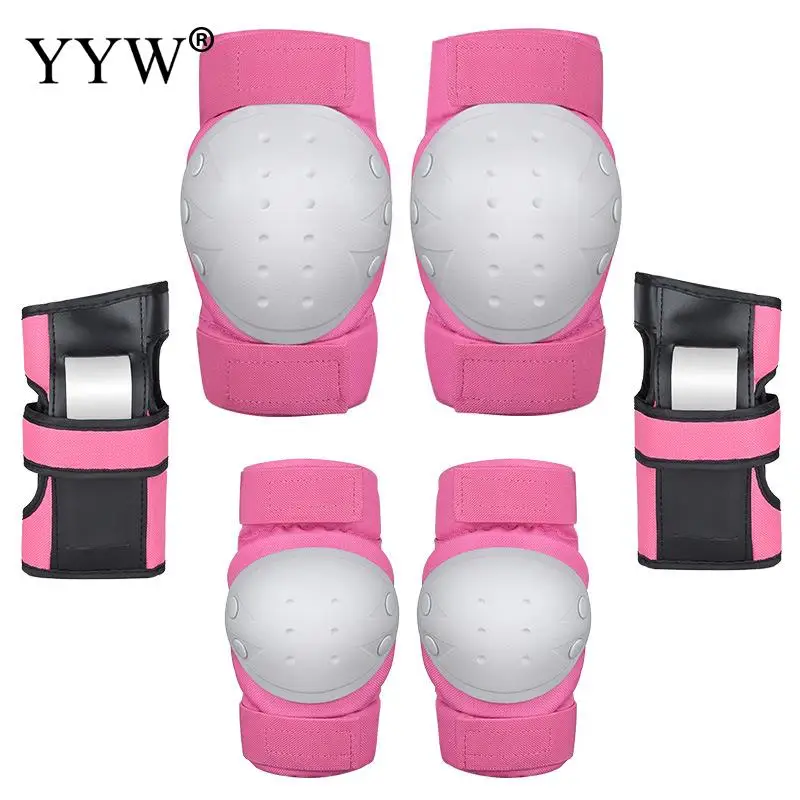 7pcs/set children's wrist protective gear set knee pads hand guards elbow skating roller helmet