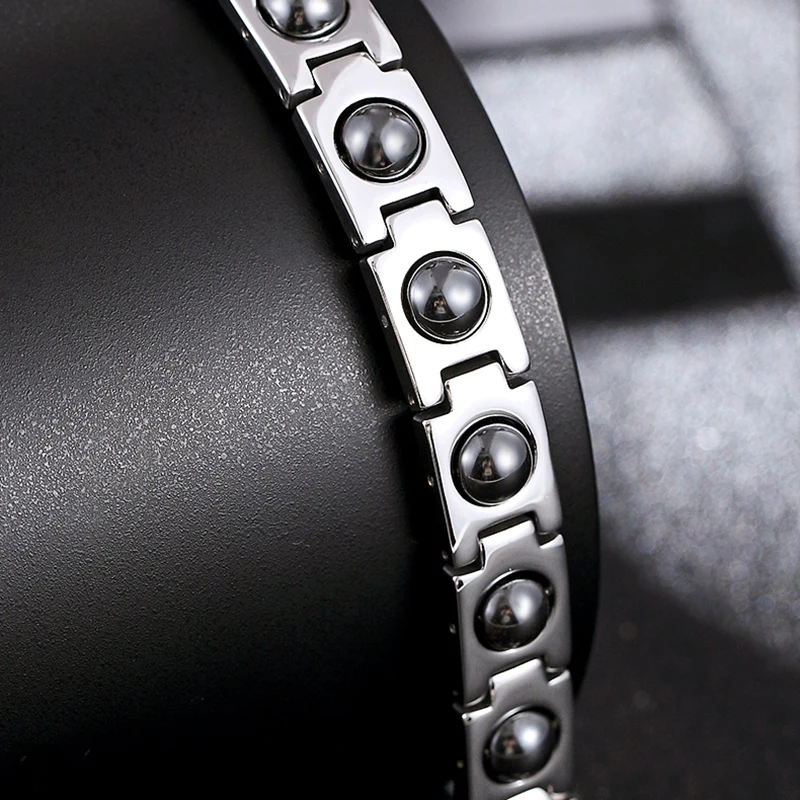 Simplicity men and women\'s Health Magnetic Bracelet Titanium Stainless Steel Treatment Magnet Bracelet Lover Birthday Gift 2020