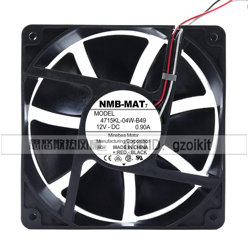 

Original 4715KL-04W-B49 12038 12V 0.90A 12CM dual ball bearing UPS power supply chassis cooling fan