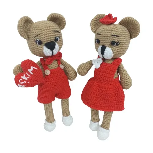 Amigurumi Mesh Toy Sweetheart Custom Couple Teddy Bear