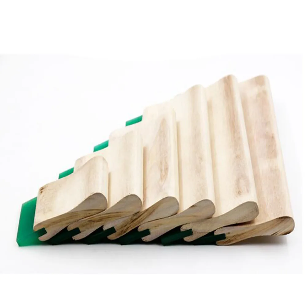 35 X7 MM Screen Printing Ink Squeegee 75 Durometer Wooden Handle Scraping Flat Blade for Machine