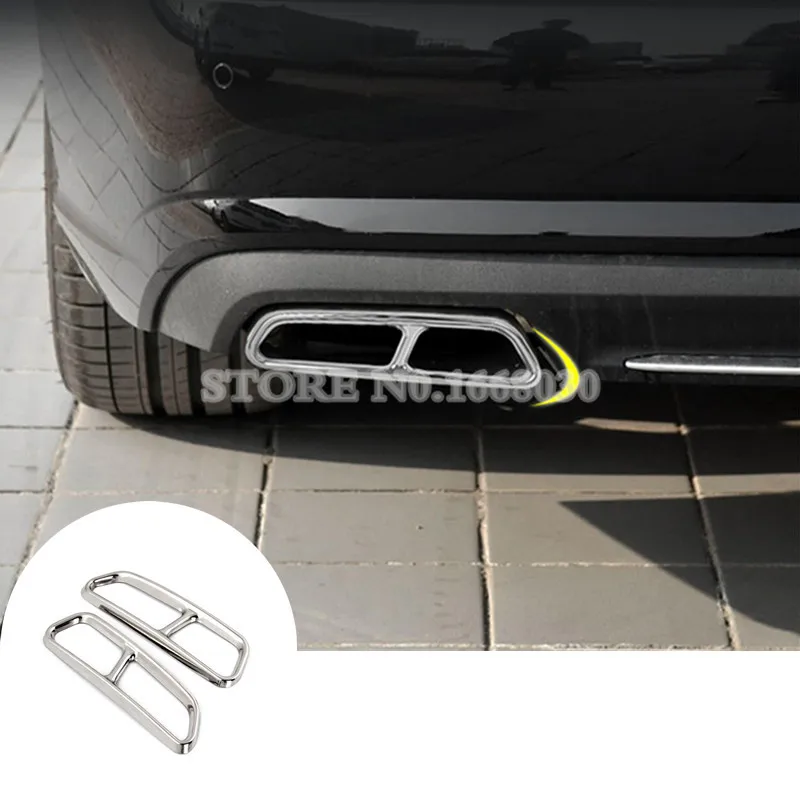 

Rear Exhaust Muffler Tail Pipe Cover 2pcs For Audi A6 S6 2015-2018 Car accesories interior Car decoration