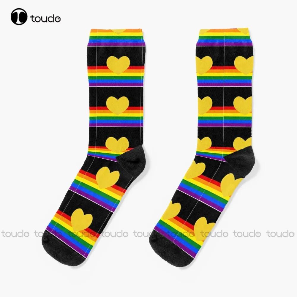 

Heart For All Lesbian Socks Mens White Socks Personalized Custom Unisex Adult Teen Youth Socks 360° Digital Print Fashion New