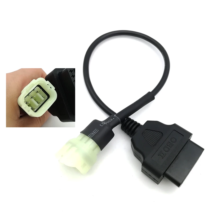 6 Pin To OBD2 Adapter OBDII Scanner Connector For Duke RC 125 200 390 2011-2017