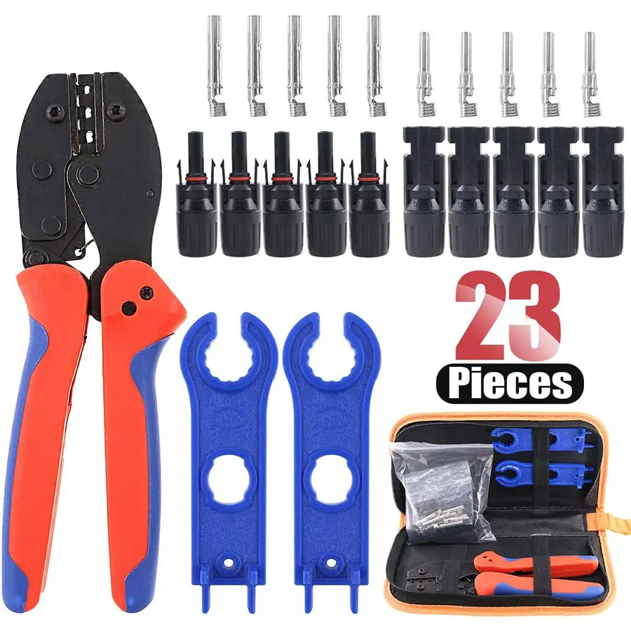 Solar Crimping Tools for 2.5-6.0mm2 Solar Panel PV Cable 10pcs Male Female Solar Panel Cable Connectors Solar Connector Spanner