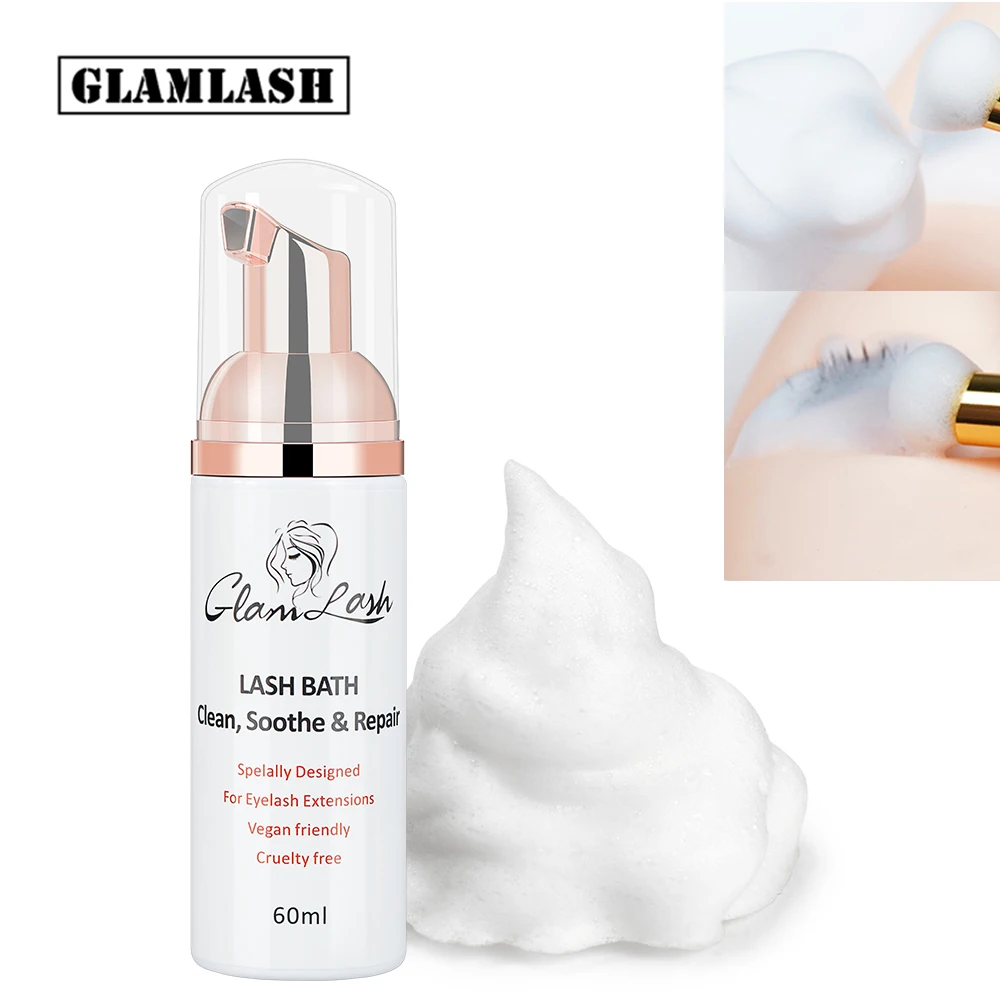 Glamlash-つけまつげ用フォームポンプ,60ml,フォーム,目の接着剤,スタイルの刺激なし,メイクアップ用