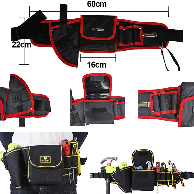Electrician Tool Bag Multi-function Waist Pack Pouch Repair Tool Belt Bag Organizer Screwdriver Wrench Storage Holder