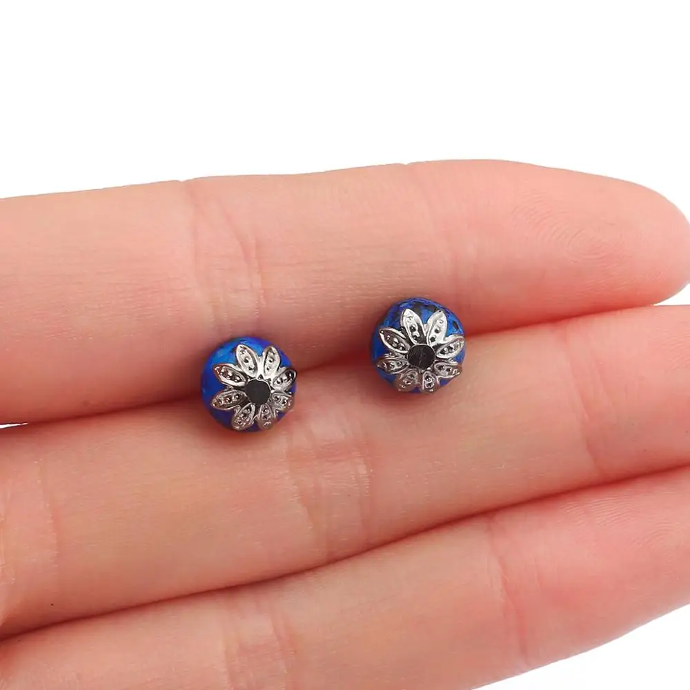 100pcs 8-10mm Lotus Flower Metal Beads Caps Loose Spacer Cone End Beads Cap For DIY Jewelry Making Necklace Accessories