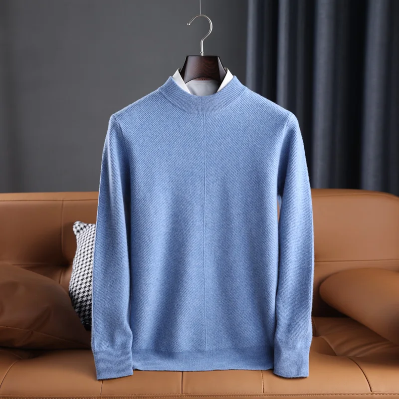 Winter Thicker Warm Sweaters Man 100% Pure Wool Knitwears Full Sleeve Hot Sale Male Pullovers Woolen Clothes