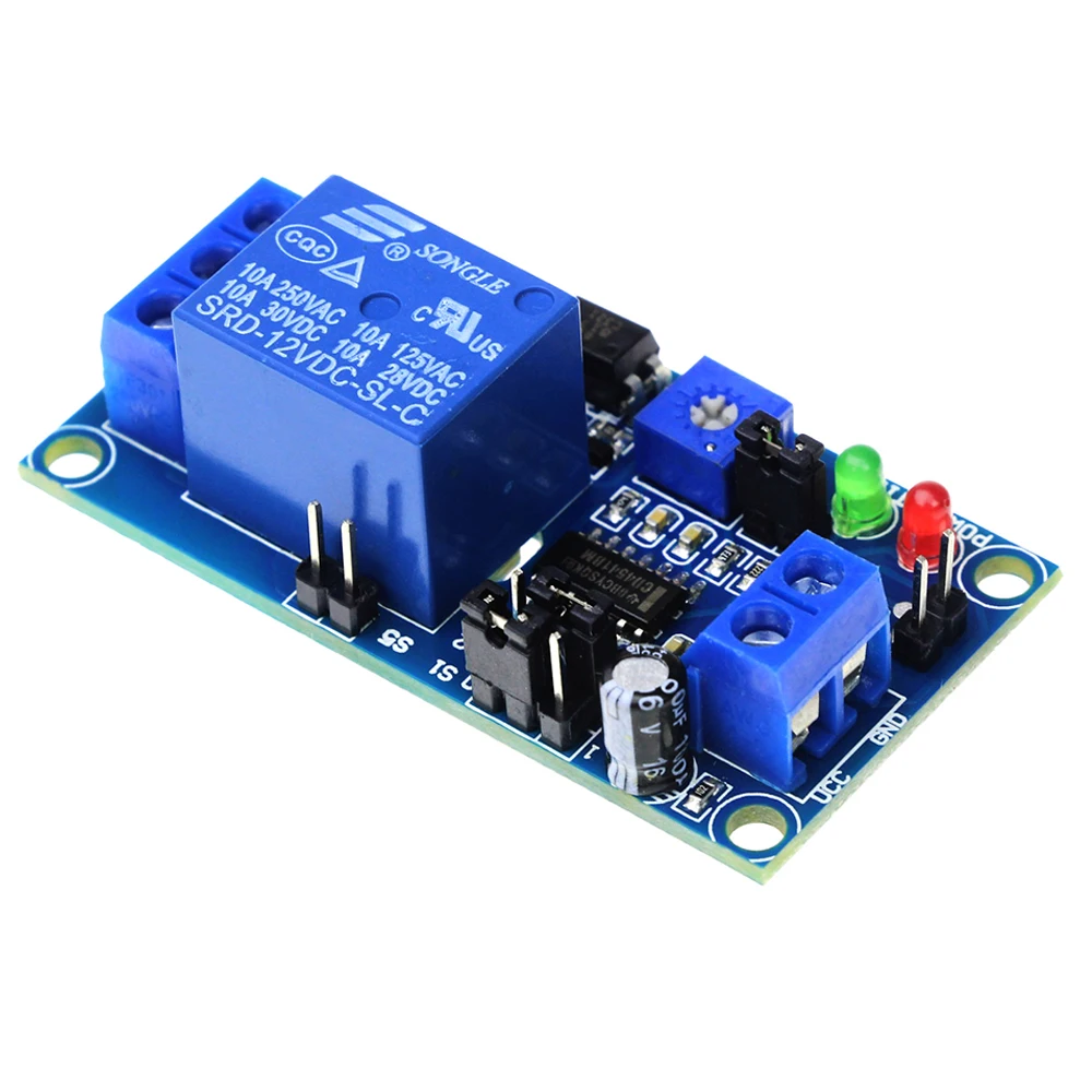 DC 12V Time Delay Relay Module Normal Open Time Relay Timing Timer Relay Control Switch Adjustable Potentiometer LED Indicator