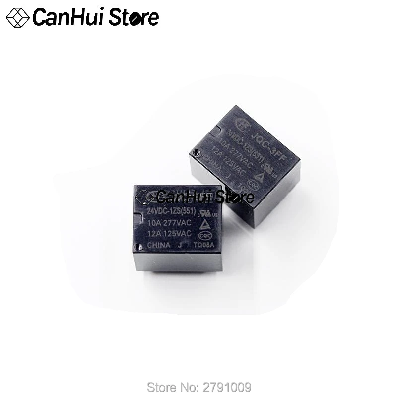 1Pcs HF JQC -3FF- 5VDC / 9VDC / 12VDC / 24VDC -1ZS(551) 5-pin 10A HongFa Relay