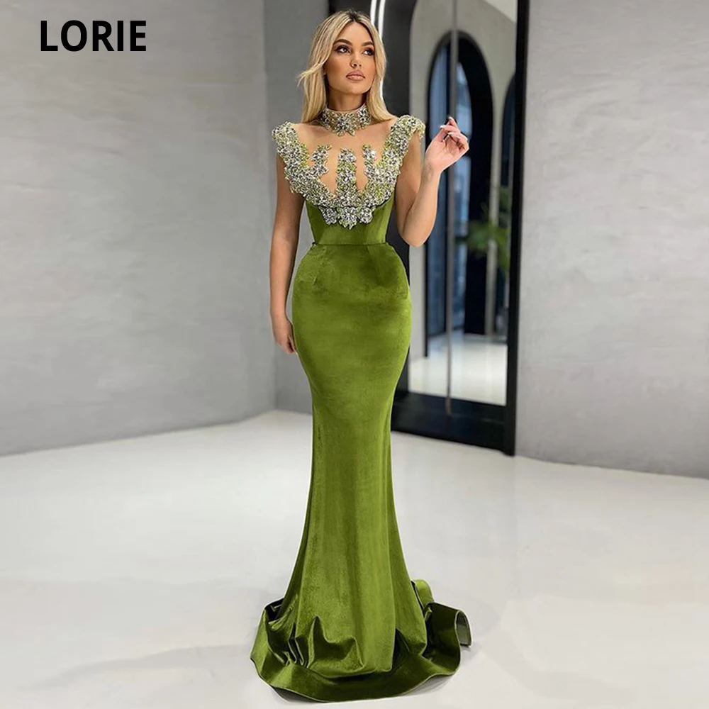 LORIE-Robe de soirée sirène en satin vintage, col haut, longueur au sol, remise des diplômes, robes de soirée de Rh, nouveau, éducatif, 2022