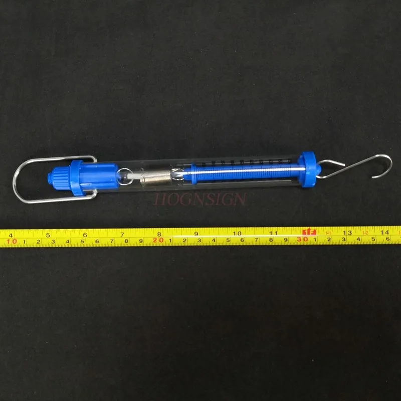 5N Transparent cylindrical tube spring dynamometer, Newton tension scale, digital dynamometer teaching experiment experimental