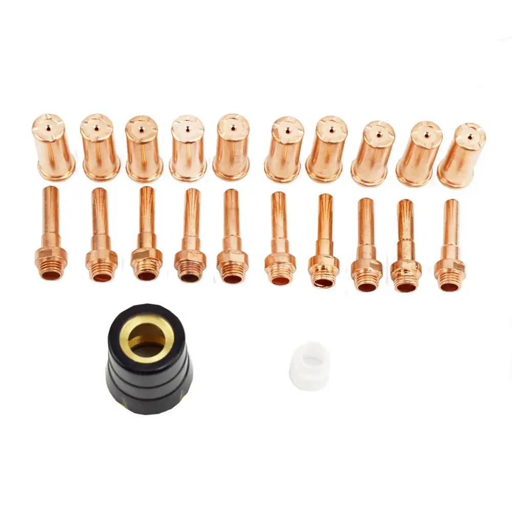 22pcs Extended Nozzles 1395 Eelctrodes 1368 Consumables kit For Cebora HP041 P70 CP-70 Cutting torch With Shield Cups Diffusers