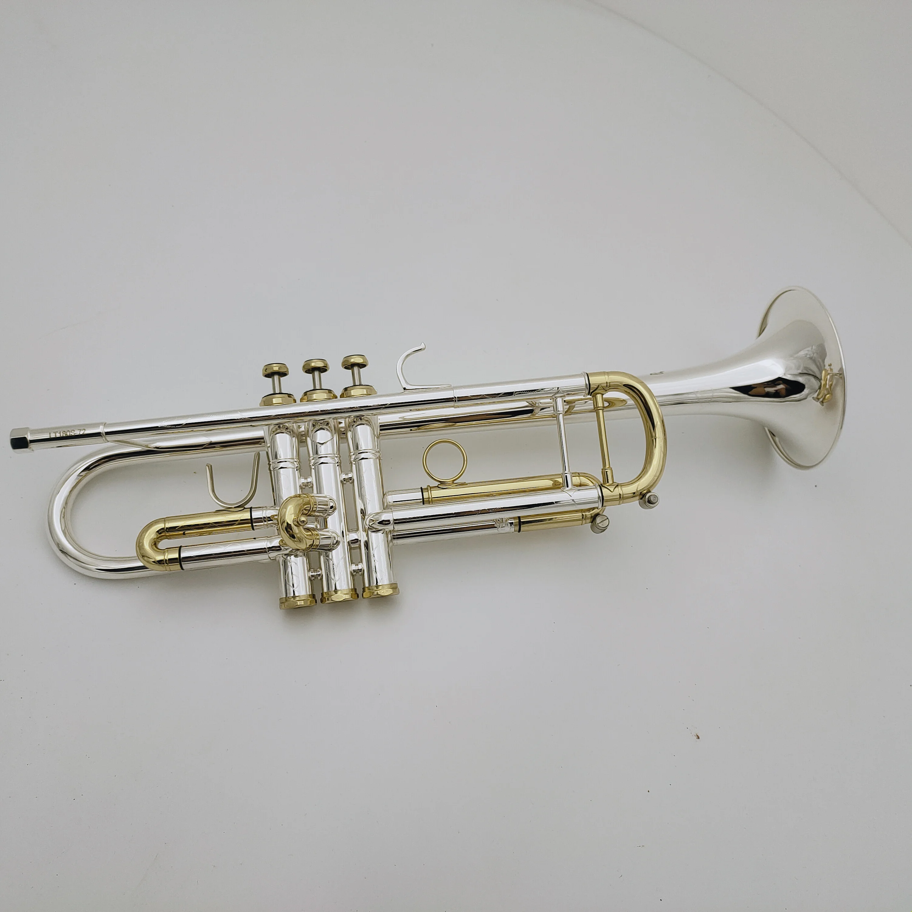 

High Quality Bb Trumpet LT180S-72 Golden Silver Plated Brass Professional Musical Instrument with case Free Shipping