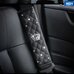 Luxury Diamond Car Seat Belt Cover Seat Belt Shoulder Pad Crown Crystal Rhinestones Shifter Gear Cover Hand Brake Accessories