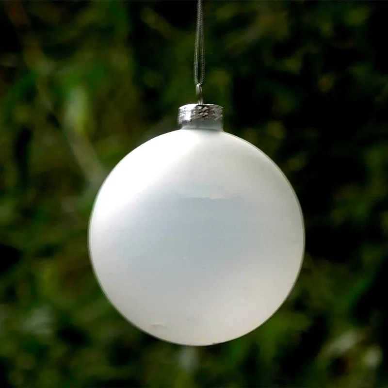 16pcs/pack Diameter=8cm Frosty White Series Glass Ball Transparent Hanging Globe School Window Wedding Decoration