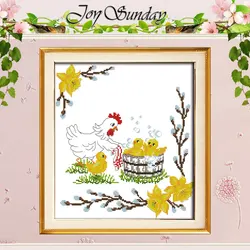 The Chicken to Take A Bath Patterns Counted Cross Stitch Set 11CT 14CT 16CT Stamped DMC Cross-stitch Kit Embroidery Needlework