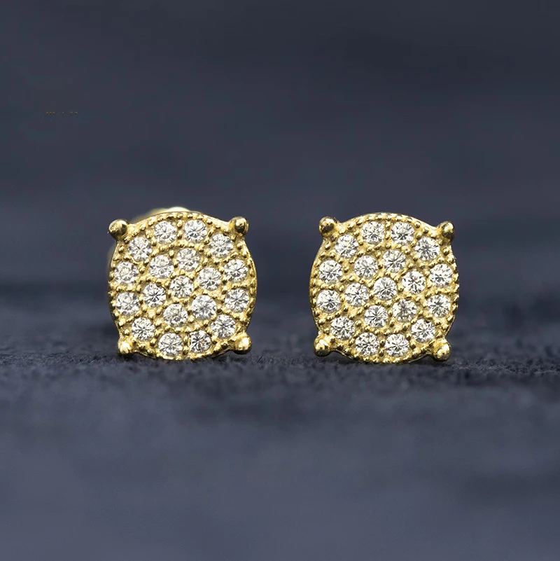 

Hiphop D Color Moissanite Stud Earrings for Women Men 925 Silver Bling Iced Out Moissanite Earrings with Screwback Birthday Gift