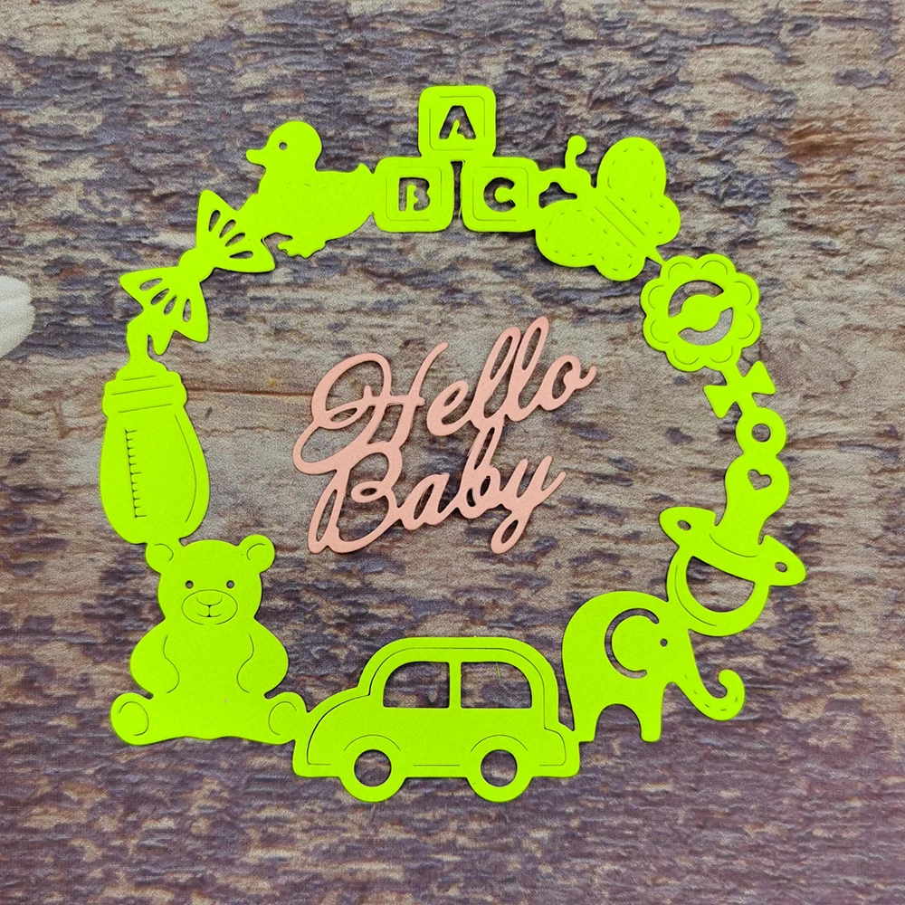 

Hello Baby Metal Dies Scrapbooking For Card Making Mold Embossing Folder Stencil DIY Craft Die Cutting Dies Cut Knife Mould