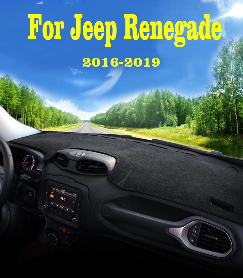Für Jeep Renegade BU 2015-2025 Auto-Armaturenbrett-Abdeckmatte Sonnenschutz-Pad Instrumententafel-Teppiche Anti-UV Auto-Zubehör – Detail 1