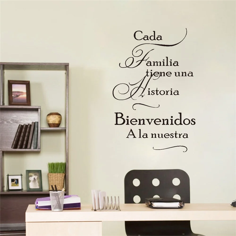 

Spanish family quotes stickers for every family have a story vinyl wall stickers mural poster home decor house decoration