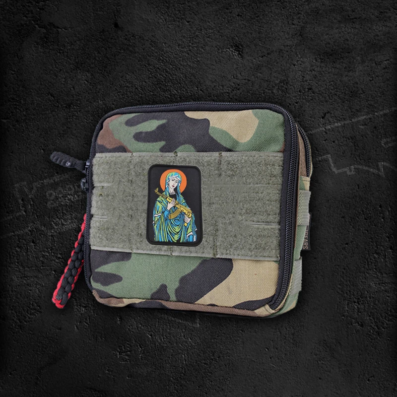 Tactical Virgin Mary Military Patch For Clothes Backpack Embroidered Badges Sewing Applique Fabric Apparel Accessories