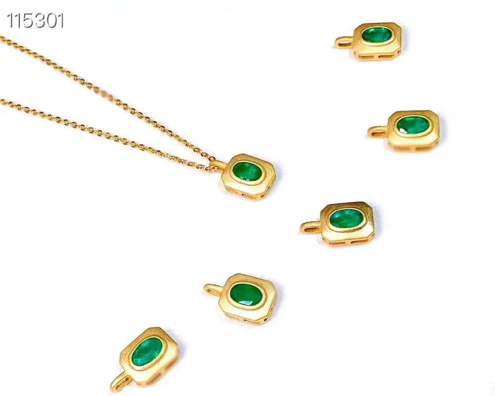 قلادة من الزمرد الطبيعي والحقيقي 100% من الفضة الإسترليني S925 الصلبة للنساء #4