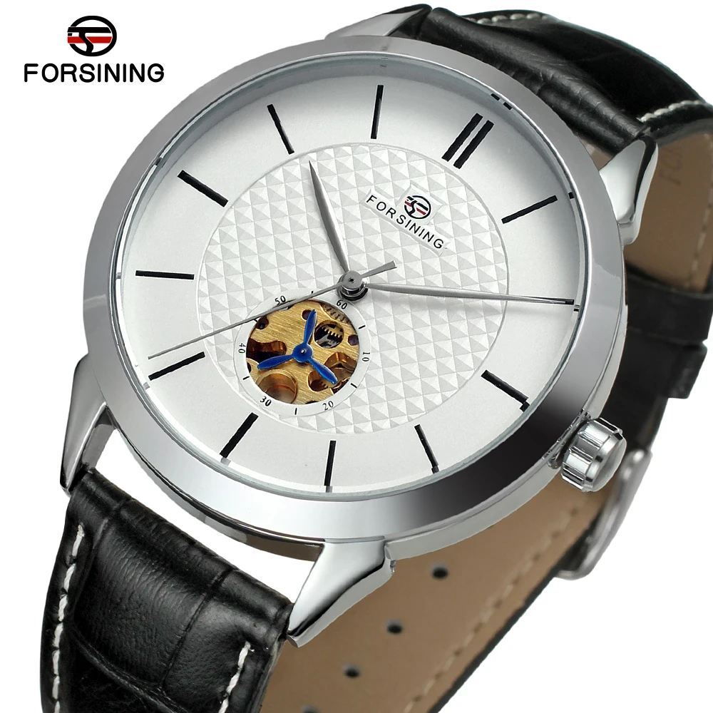 

Forsining Simple Leather Waterproof Tourbillon Mechanical Men's Watches Luxury Business Sports Man Clock Watch Relogio Masculi