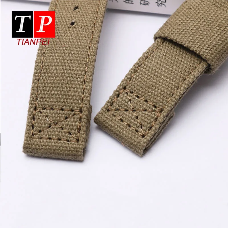 Thickened canvas watch belt for SEIKO 5/casio/citizen 18mm 20mm 22mm watch strap sports ventilation men\'s watch band comfortable