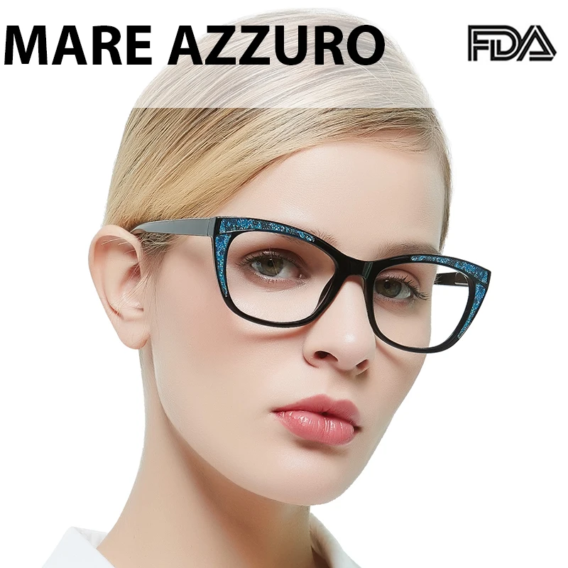 Reading Glasses Women Matte Material Leesbril Retro Cat Eyes Lesebrille Magnifying Glass Diopter +150 +250 to +600 MARE AZZURO