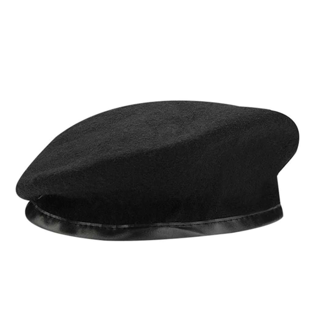 OVTRB British Military Berets with Leather Sweatband Adjustable Mens Army Wool Beret Party Hat