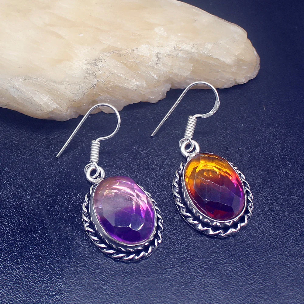 

Gemstonefactory Big Promotion 925 Silver Dichroic Glass Marvelous Charms Women Ladies Gifts Dangle Drop Earrings 20212139