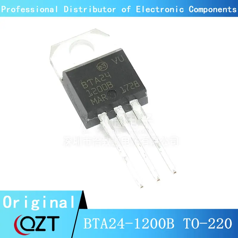 

10pcs/lot BTA24-1200B TO220 BTA24-1200 BTA24 24A 1200V TO-220 chip New spot