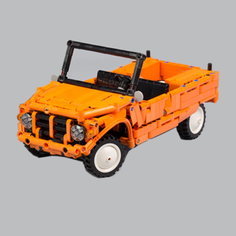 Buildmoc 733pcs Sports Car Fit MOC-29654 Mehari Orange Supercar Racers Vehicles DIY Model Building Blocks Bricks Toys Gift Kids