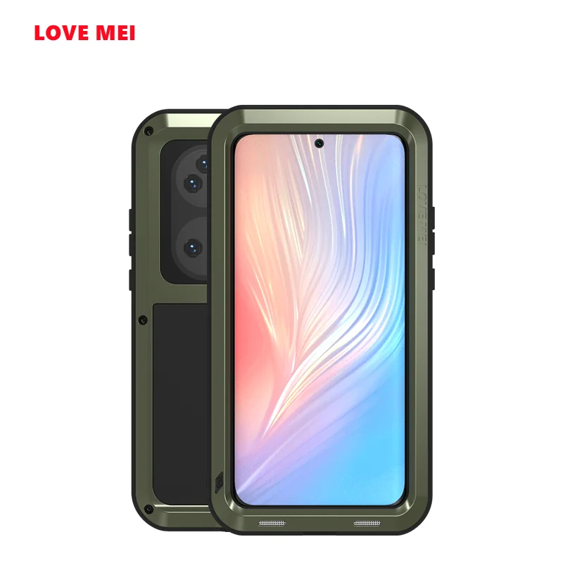 

Love Mei Aluminum Bumper Metal Protective Cover For Huawei P50 Pro Case Heavy Duty Armor Shockproof For Huawei P50 shell Cover