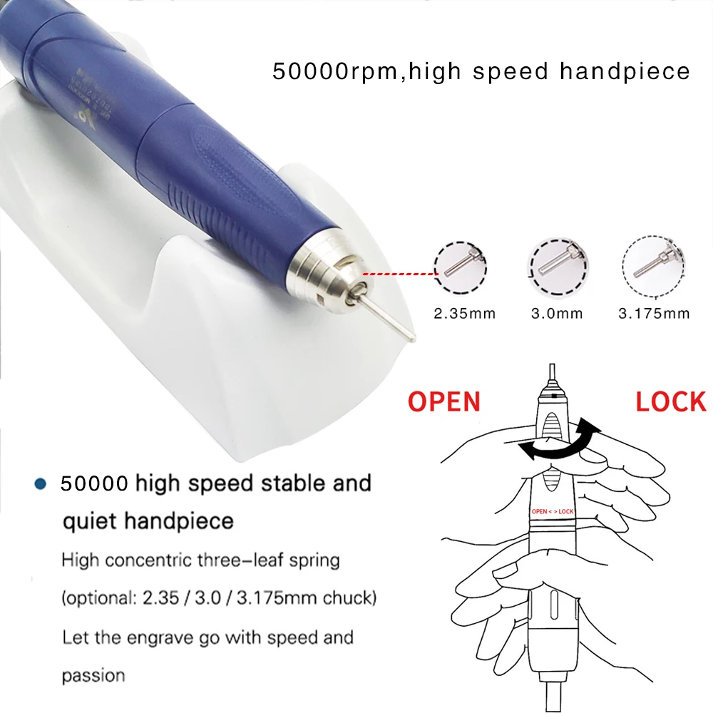 ブラシレス歯科用研磨機,高品質マイクロモーター,ハンドピース,釘用2020 rpm,50000