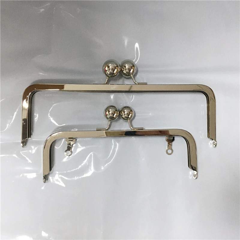 23cm or 18cm Bag Frame Purse Hardware Frame  Big Ball Women Handmade Bag Handle DIY Parts Clutch Purse Frame No Hole Nickel