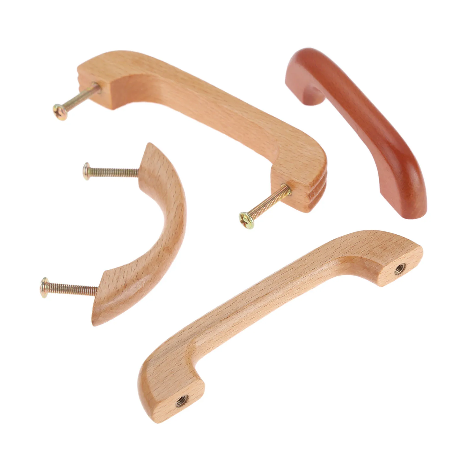 64/96/128mm Kitchen Cabinet Pull Handle Solid Wooden Cabinet Door Knobs and Handles for Furniture Drawer Dresser Cupboard Closet