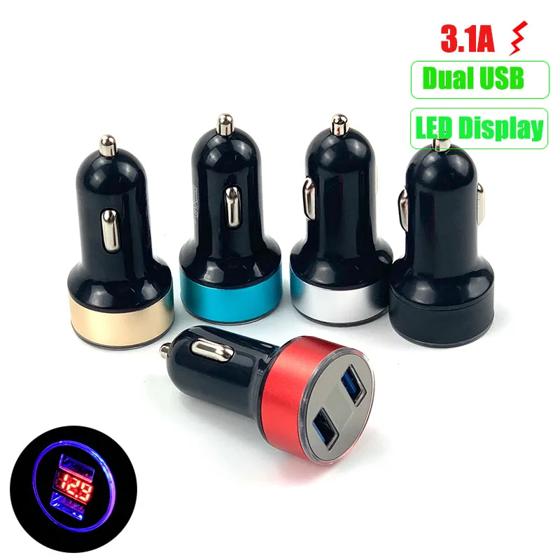 3.1A Dual USB Car Charger LED Display For SEAT Ibiza Leon Toledo Arosa Arona Alhambra Exeo FR Supercopa Mii Altea Cordoba cupra